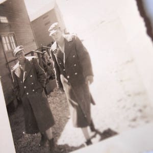 RARE Handsome Soldier Boys World War 2 Black and White Vintage Male Candid Snapshot Vernacular Photograph image 1