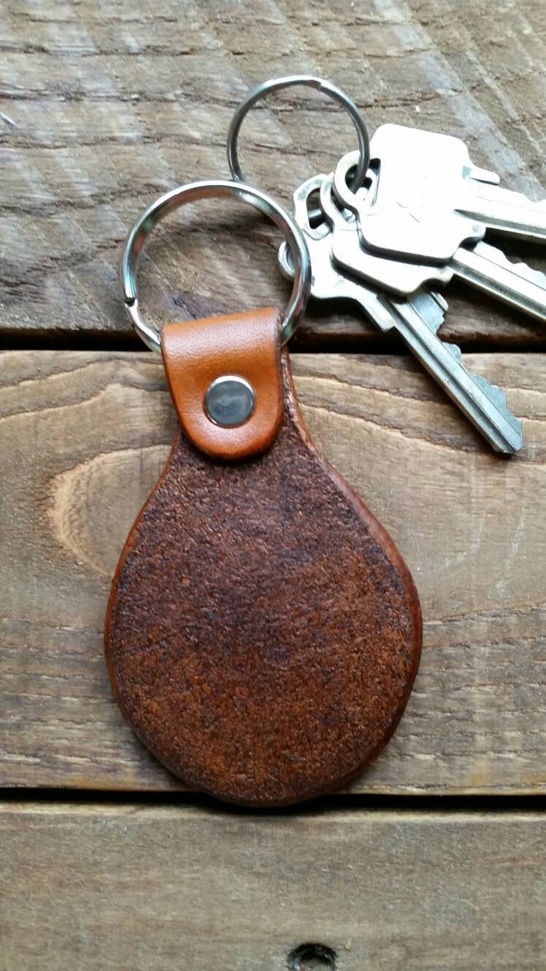 Diamond Basket Weave Handtooled Leather Keychain Etsy