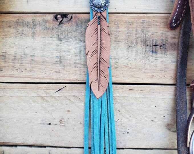 Tooled Leather Feather Bag Charm Feather Keychain Feather Etsy