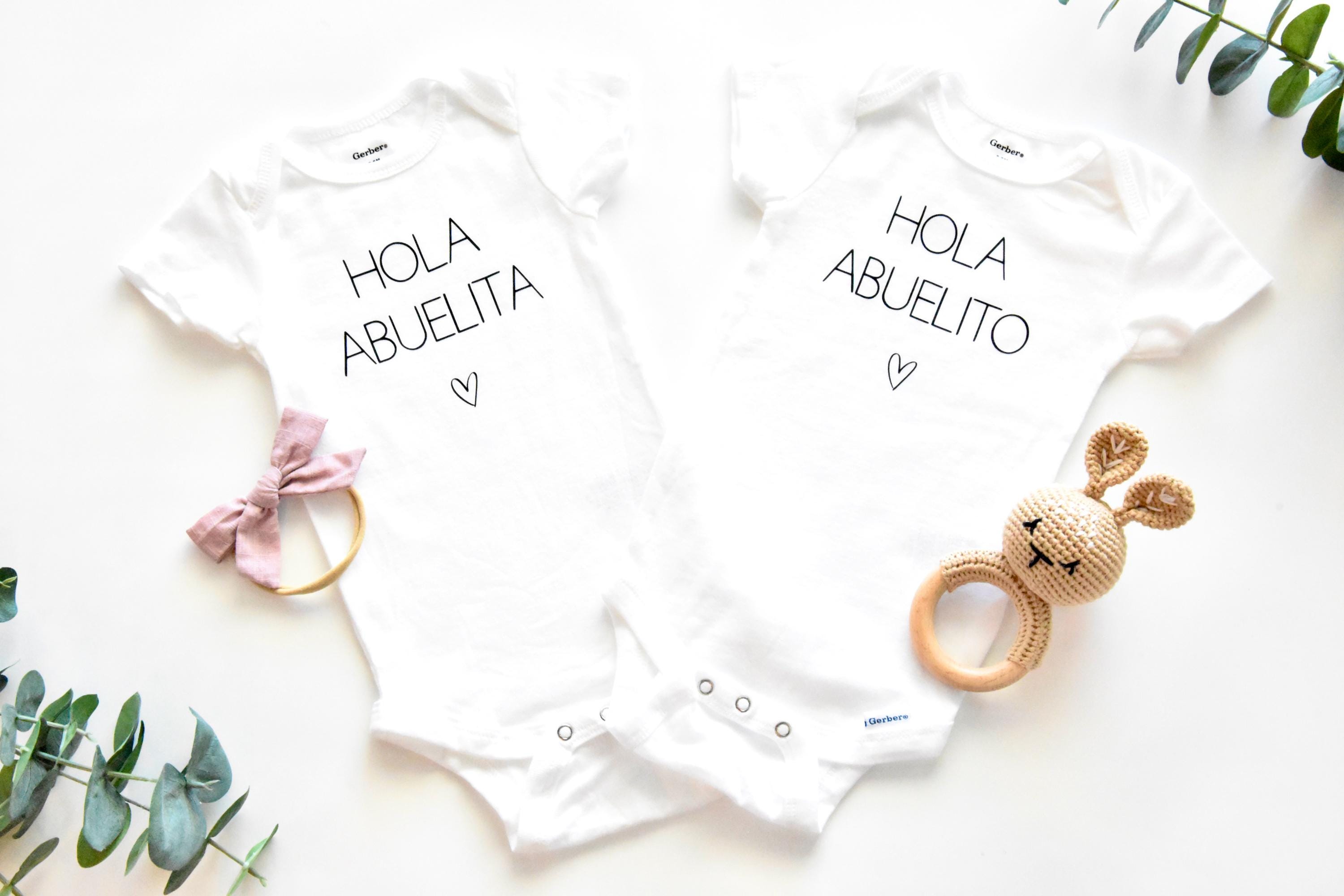 Hola Abuelita Onesie | Hola Abuelitos Onesie | Spanish Pregnancy Announcement Onesie | Spanish Baby Onesie | Grandpa Baby Onesie