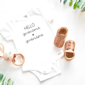 Hello Grandma & Grandpa Onesie: Baby Announcement Bodysuit
