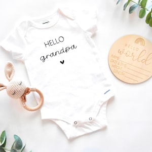 Hello Grandpa Onesie | Pregnancy Announcement for Grandpa | Grandpa Baby Reveal | Pregnancy Reveal to Grandpa | Grandpa Baby Announcement