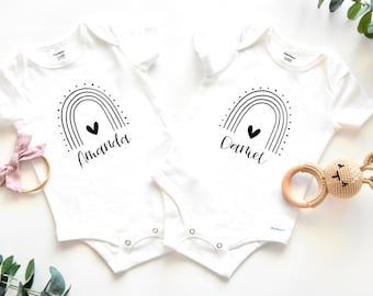 Twin Baby Onesies | Baby Shower Gift | Baby Announcement Gift | Twin Pregnancy Reveal | Twins Pregnancy Announcement Onesie | Custom Onesie