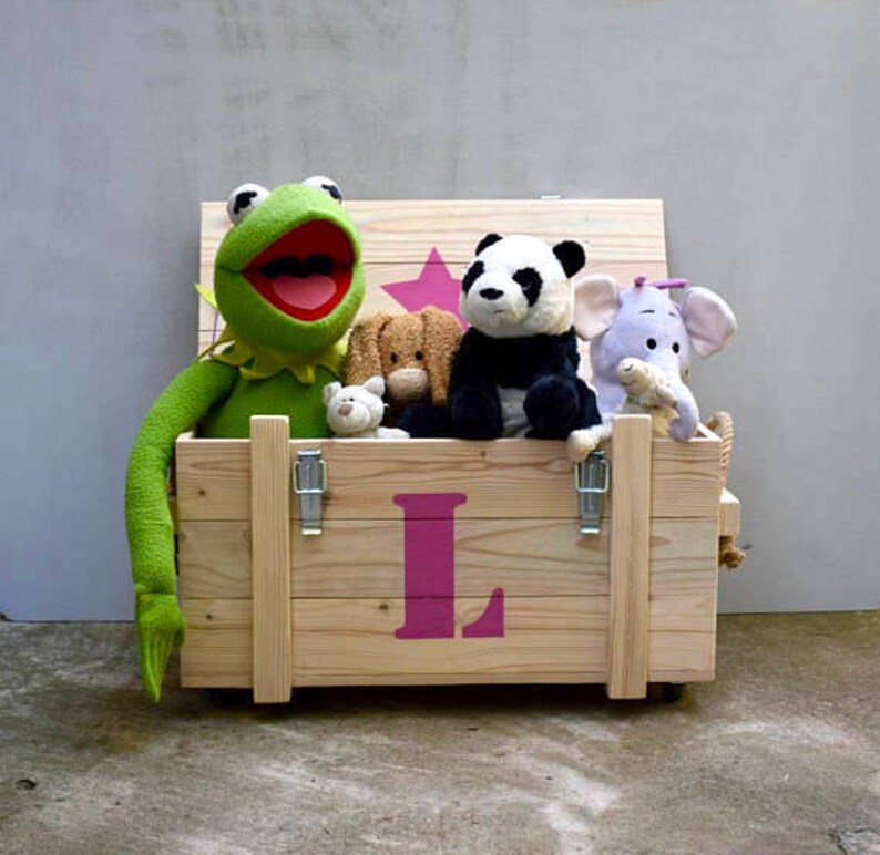 Personalized Toy Box Childrens Kids Storage Wooden Image 0