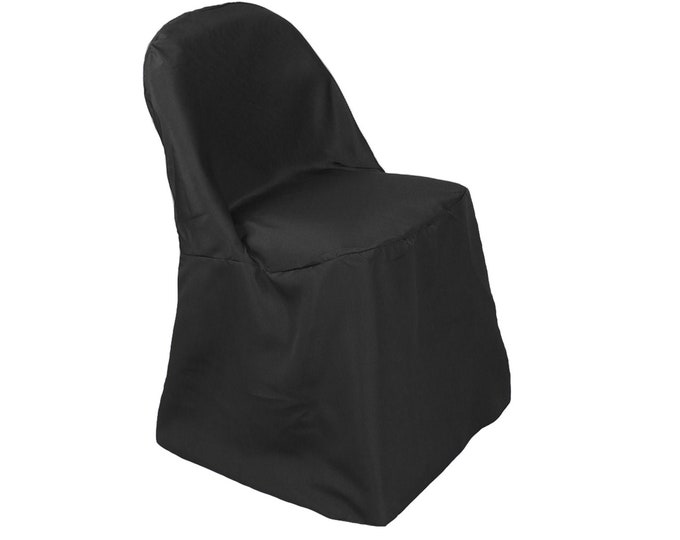 White Polyester Folding Chair Cover Wedding Chair Covers Etsy