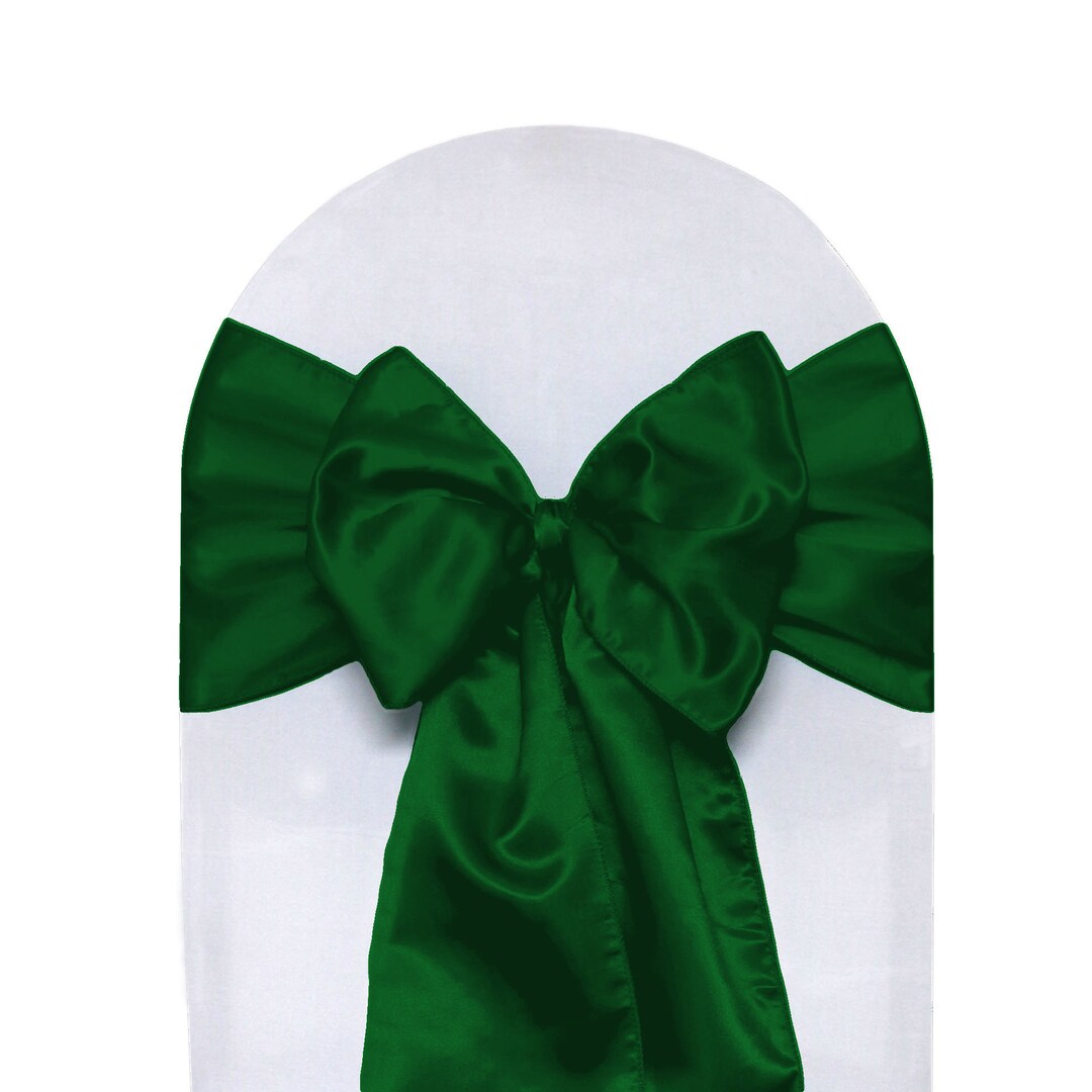 Hunter Green Satin Chair Sashes pack of 10 Wedding Chair Sashes, St ...