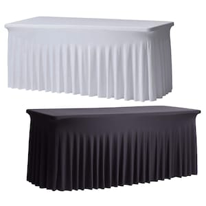 Stretch Spandex 6 ft Rectangular Wavy Draping Table Covers  | Wholesale Wedding, Christmas, Holiday, Event Spandex Table Covers
