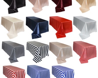 Satin 90 X 132 Inch Rectangular Tablecloths  | Wholesale Table Linens