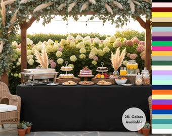 Fitted 6 ft.  Polyester Tablecloth Rectangular | Wholesale Wedding, Christmas, Holiday, Catering, Restaurant Tablecloths