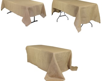 Burlap Rectangular Tablecloths | Wedding, Christmas, Holiday, Event Tablecloths
