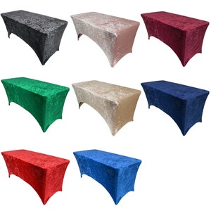 Velvet Spandex 8 Ft Rectangular Table Cover | Wholesale Wedding, Christmas, Holiday, Event Tablecloths