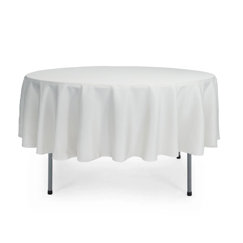 White 90 Inch Round Polyester Tablecloth Wedding White 90 Inch Round Polyester, 90 Inch Round Linen Tablecloth