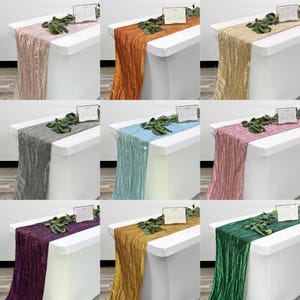 Crinkle Taffeta Table Runners | Wedding Table Runner 14 in. (W) x 108 in. (L)