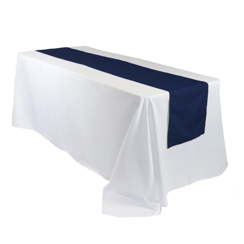 Navy Blue Polyester Table Runner Wedding Table Runner Etsy