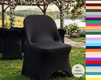 Stretch Spandex Folding Chair Covers | Wedding, Christmas, Holiday, Event Chair Covers, Slipcovers