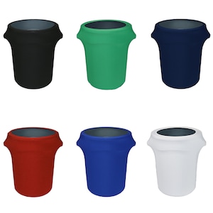 Funda de licra para bote de basura o contenedor de residuos de 32 galones, para bodas, Navidad, festividades, catering y ferias comerciales
