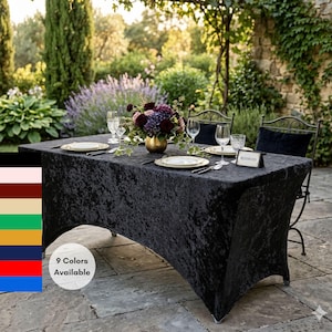 Velvet Spandex 6 Ft Rectangular Table Cover | Wholesale Wedding, Christmas, Holiday, Event  Tablecloths