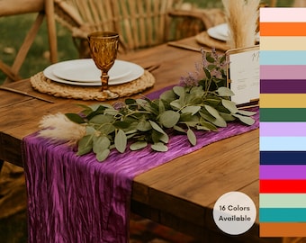 Crinkle Taffeta Table Runners | Wedding Table Runner 14 in. (W) x 108 in. (L)