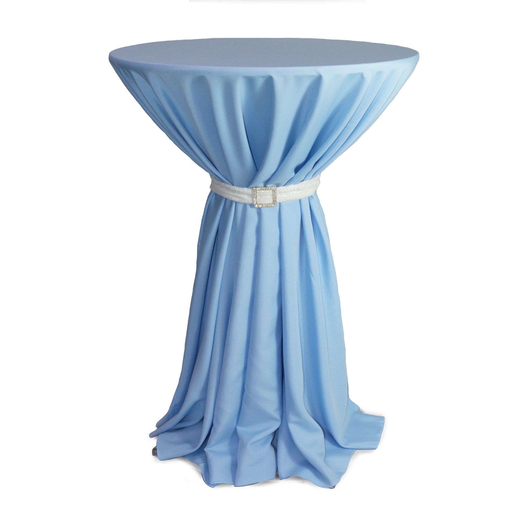 Light Blue 120 Inch Polyester Table Cloth Wedding -