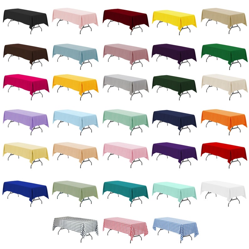 Polyester 60 x 126 inch Rectangular Tablecloths Wedding Tablecloth, Catering Tablecloth image 1