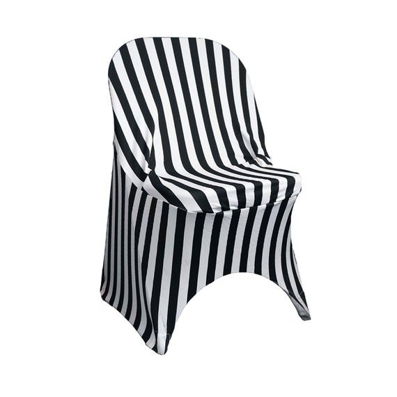 Buy Black/white Striped Stretch Spandex Folding Chair Covers