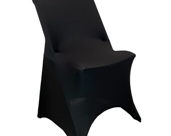 Black Lifetime Spandex Folding Chair Cover Stretch Chair Covers, Wedding  Chair Covers 