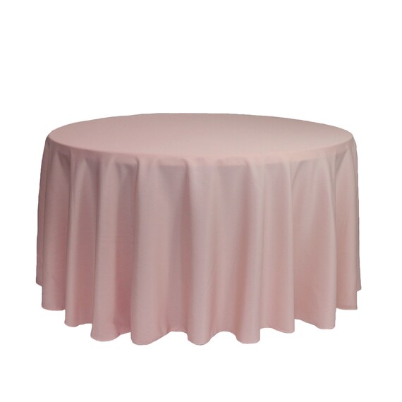 Blush 120 Inch Round Polyester Tablecloth Wedding | Etsy