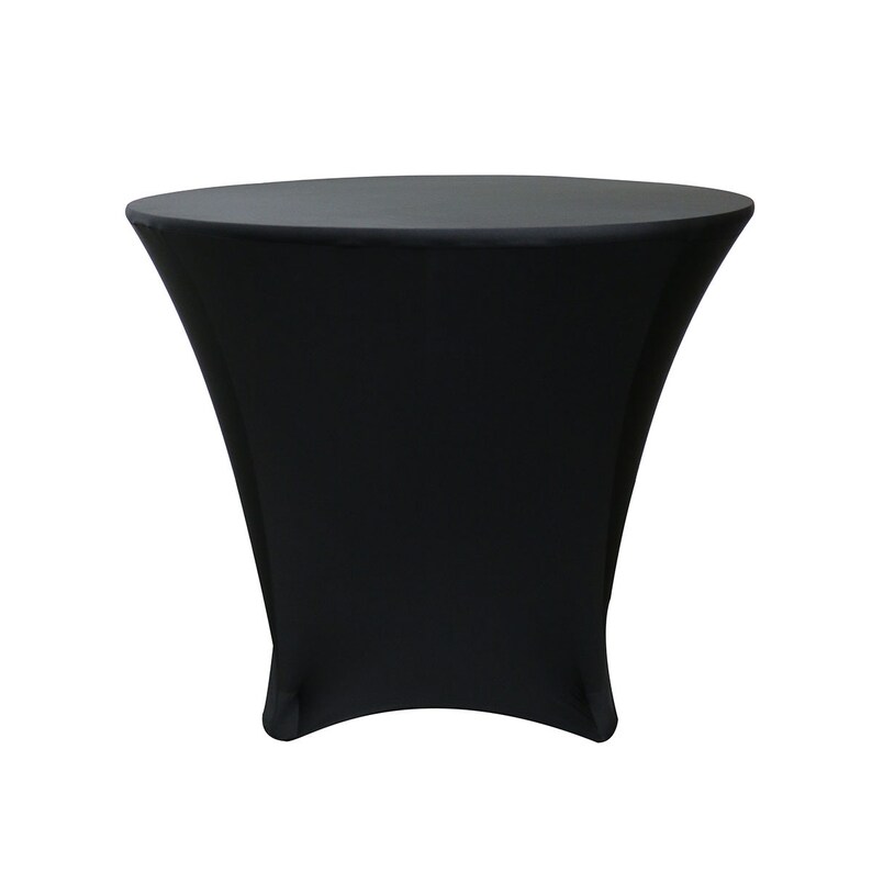 Black 36 X 30 Inch Lowboy Cocktail Round Stretch Spandex Table Etsy