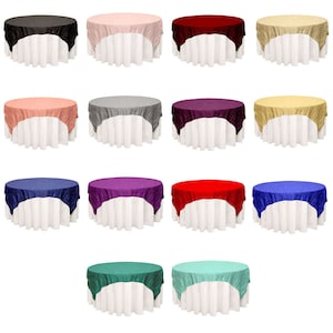 Crinkle Taffeta 90 inch Square Table Overlays  | Wedding Wholesale Wedding, Christmas, Holiday, Event Table Overlays