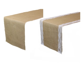Jute Burlap Table Runner | Natural Rustic Wedding Decor (13 x 108 inches)
