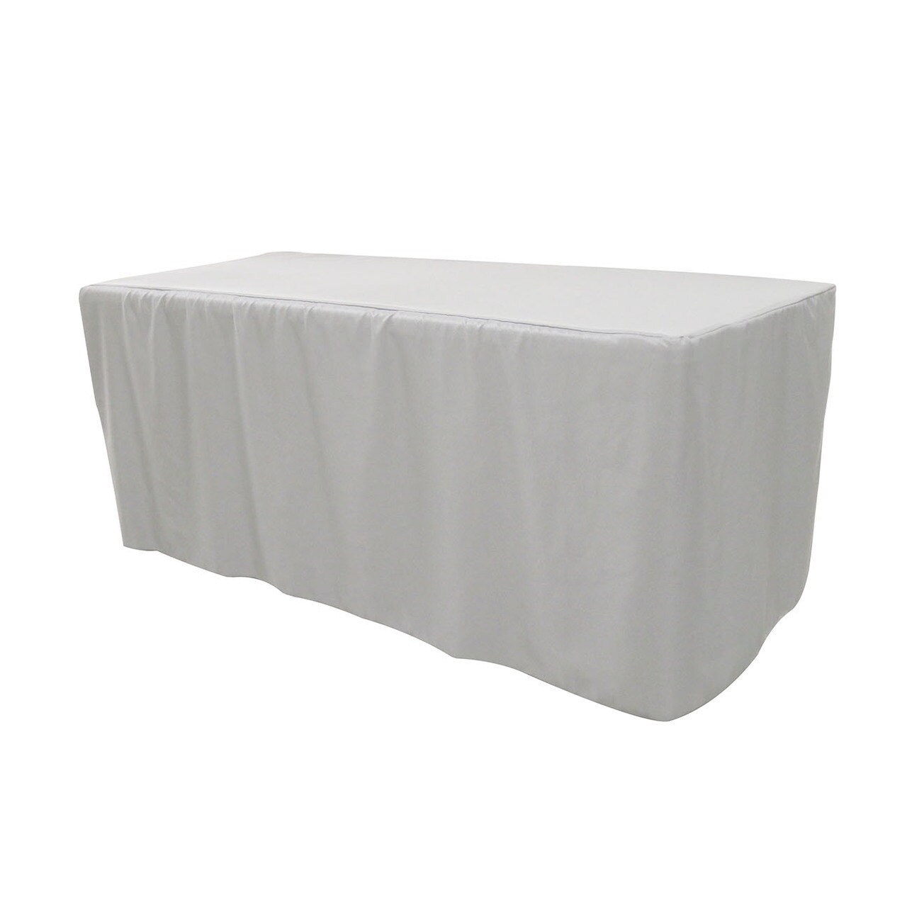 White 6 ft. Fitted Polyester Tablecloth Rectangular Wedding Etsy
