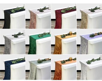 Crushed Velvet 14 x 108 inch Table Runners | Wholesale Wedding, Christmas, Holiday, Event Table Runners