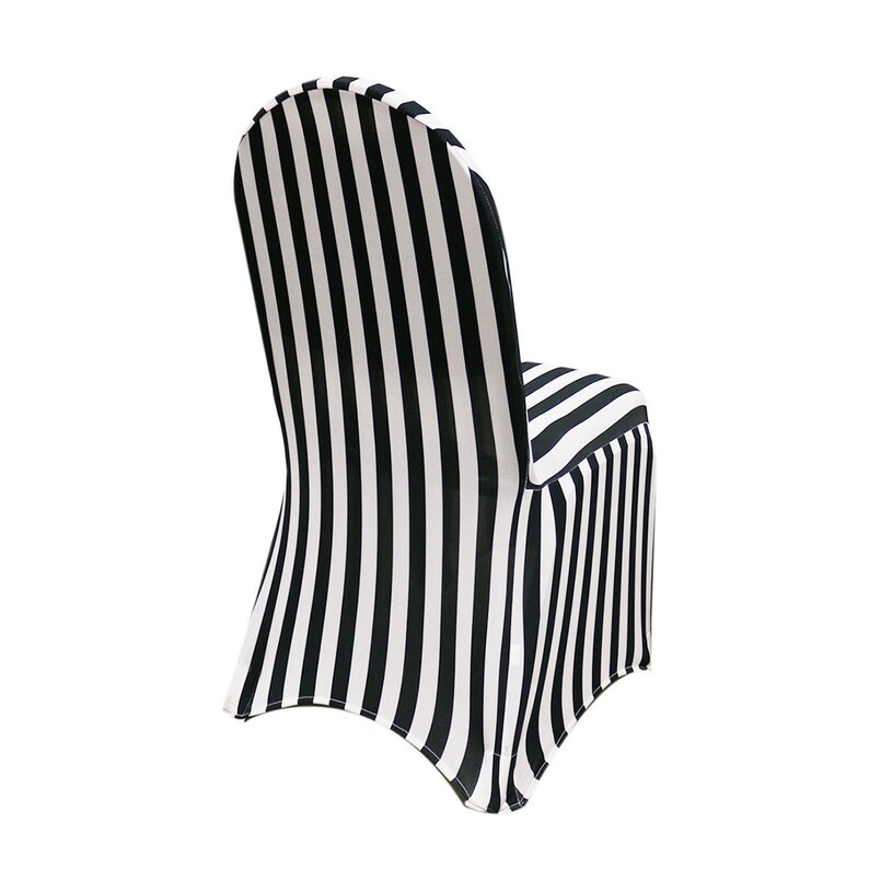 Black And White Striped Spandex Chair Cover Stretch Chair Covers Wedding Chair Covers