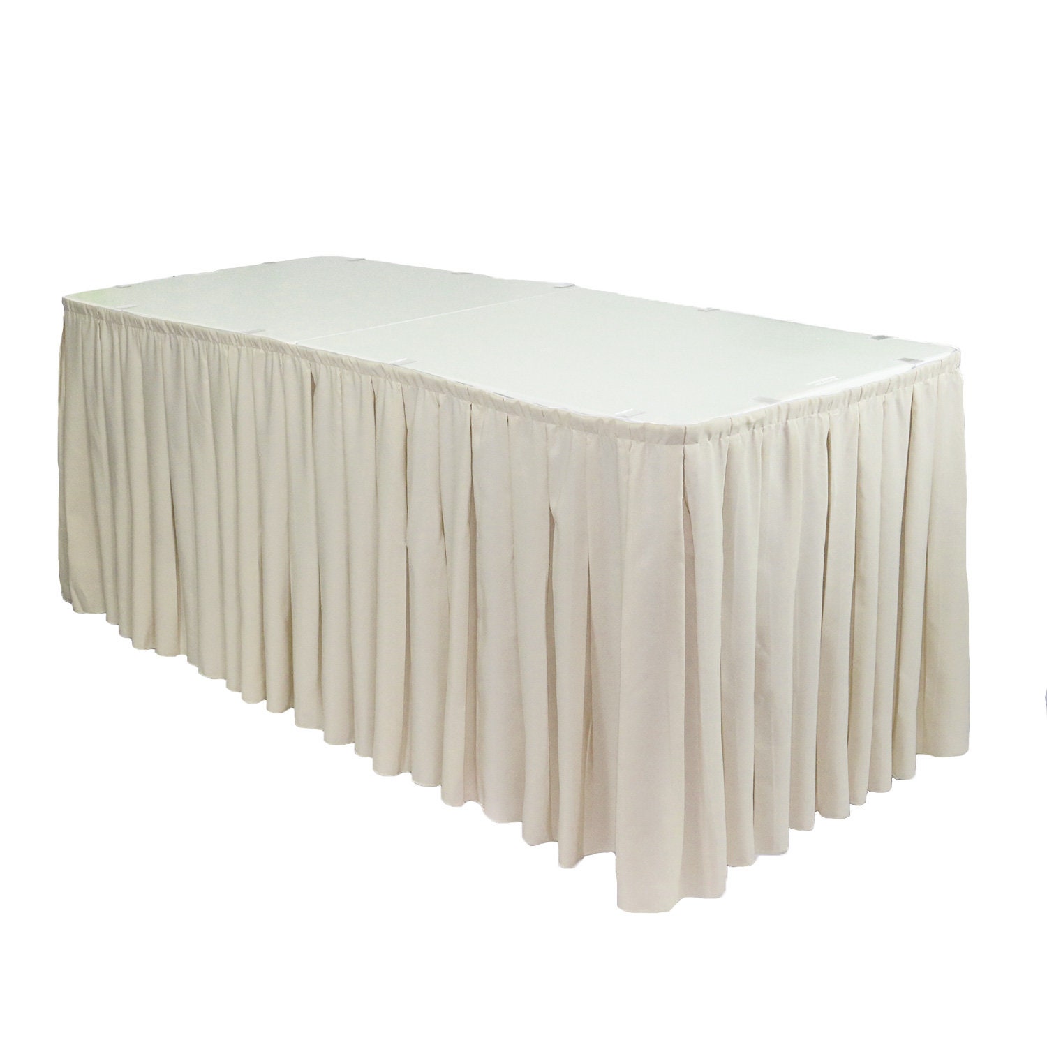 Linen clearance table skirt