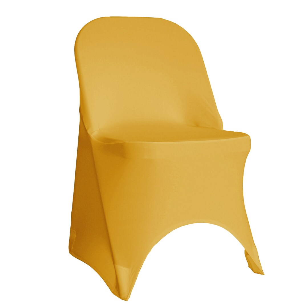 Gold Stretch Spandex Folding Chair Covers Wedding Chair Covers, Stretch