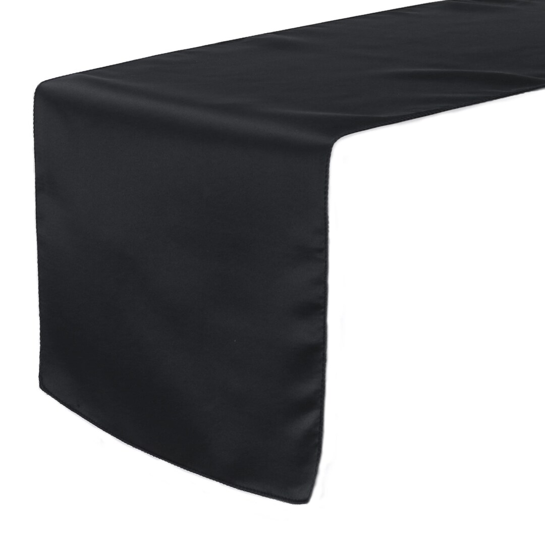 Black Lamour Satin Table Runner Wedding Table Runners Etsy