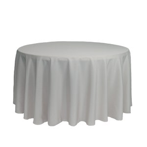 Gray 120 Inch Round Polyester Table Cloth Wedding Tablecloth Gray 120 Inch Round Polyester Table, 120 Round Table Cloth