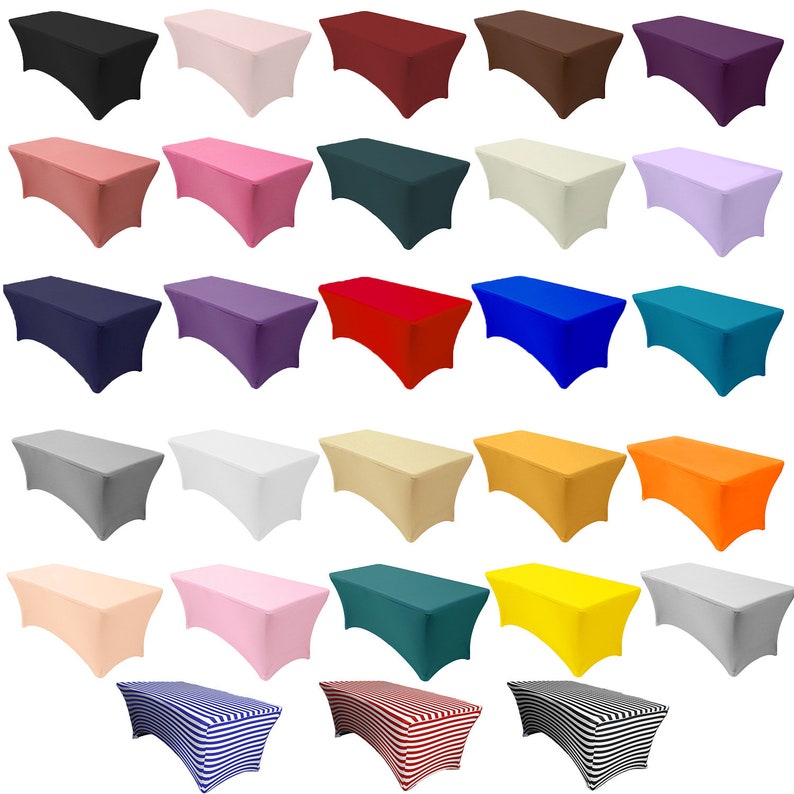 Champagne Stretch Spandex 6 ft Rectangular Table Cover Spandex Table Covers