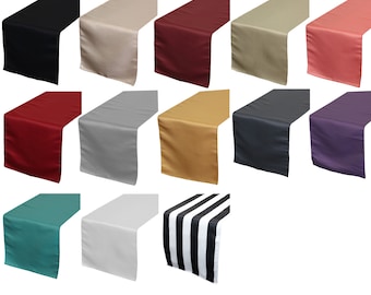 Lamour Satin Table Runner 14 x 108 in. | Wedding, Christmas, Holiday, Event Table Runners