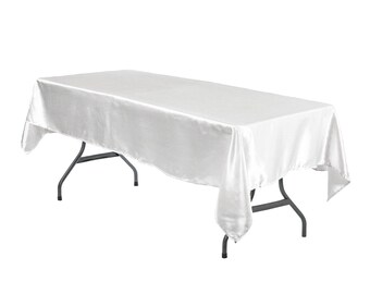 Satin 60 X 102 Inch Rectangular Tablecloths  | Wholesale Wedding, Christmas, Holiday, Event  Table Linens