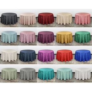 Crinkle Taffeta 120 inch Round Tablecloths | Wedding, Christmas, Holiday, Catering Tablecloths