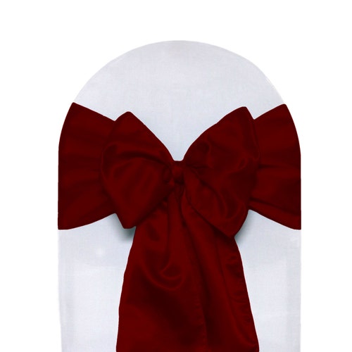 Dark Red Satin Chair Sashes pack of 10 Wedding Chair Etsy