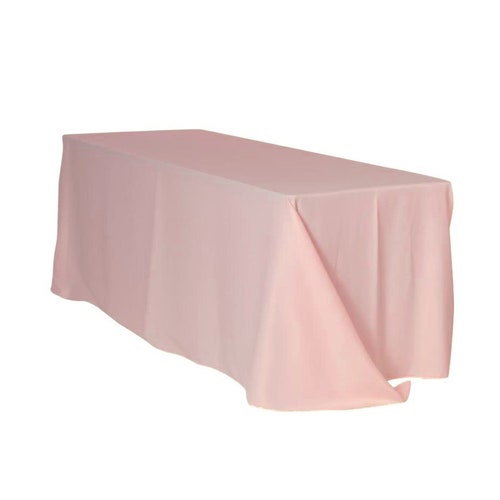 E-TEX Oblong Tablecloth - 90 x 156 Inch - White Rectangle Table Cloth for 8 Foot