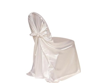 White Satin Universal Chair Cover | Wedding Chair Covers