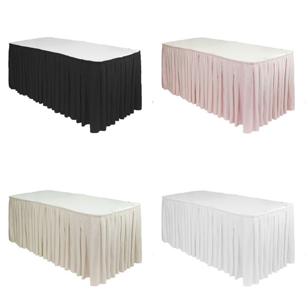 Polyester Pleated 17 Ft X 29 Inch Table Skirts | Wedding Tablecloths, Catering Tablecloth, Banquet Tablecloths