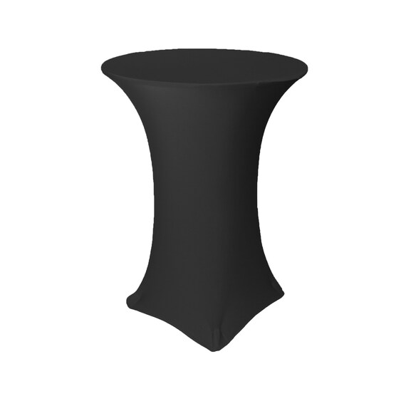 Black 30 Inch Highboy Cocktail Round Stretch Spandex Table Cover