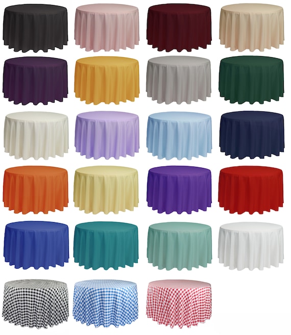 Round 108 Inch Polyester Tablecloth Wedding Tablecloth Wholesale Table Linens Etsy UK