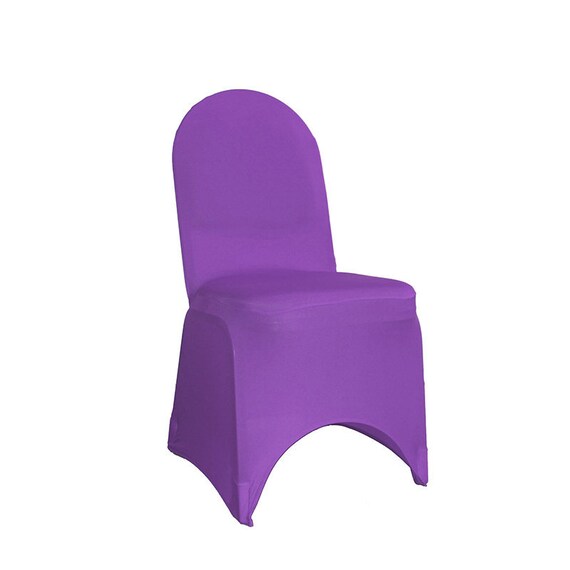 Purple Spandex Banquet Chair Cover Stretch Chair Covers Etsy