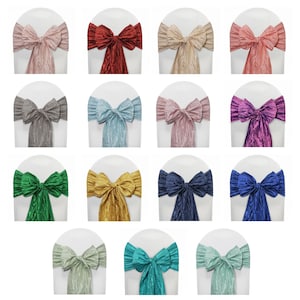 Crinkle Taffeta Chair Sashes/Bows (Pack of 10) | Wholesale Wedding, Christmas, Holiday, Event Chair Sashes