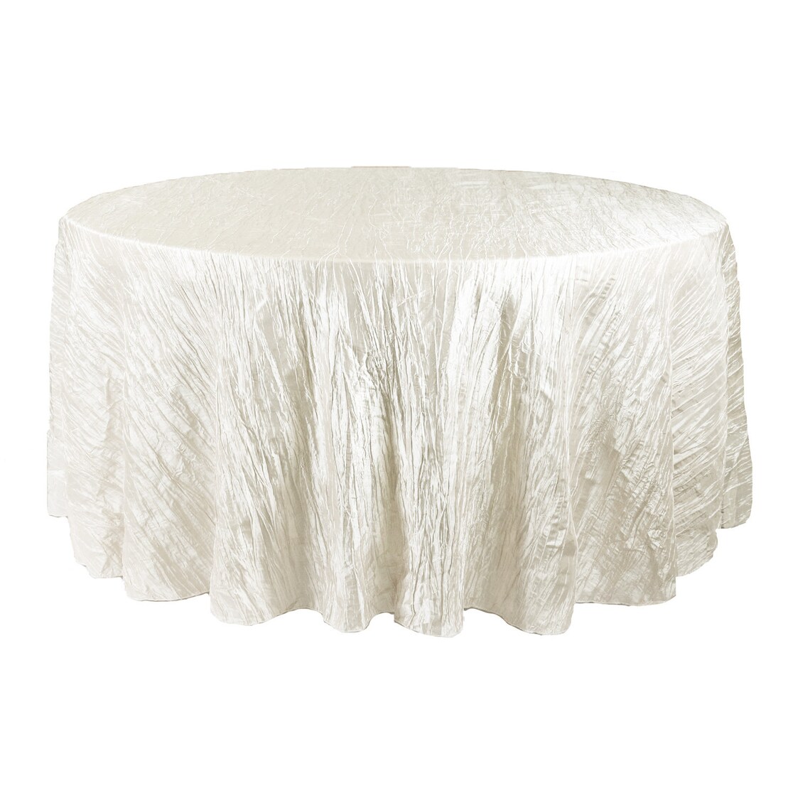 Ivory 120 inch Crinkle Taffeta Round Tablecloth Wedding Etsy